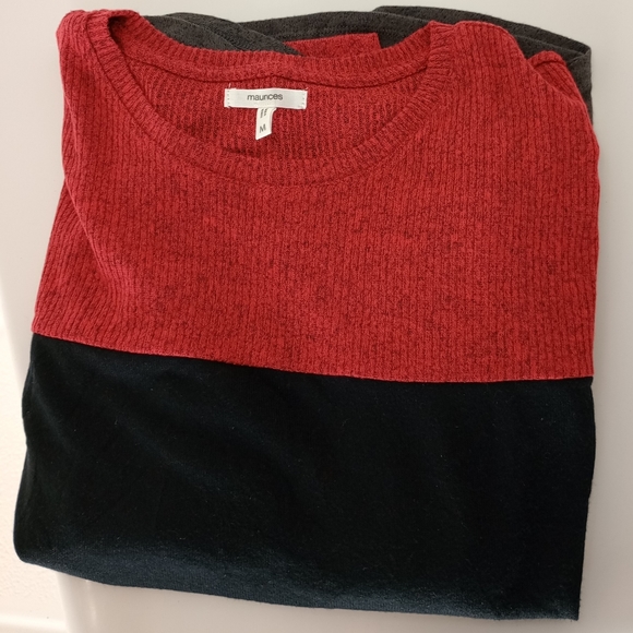 Maurices Women's Colorblock Sweater with Plaid Sleeves - Picture 5 of 6